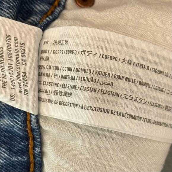 Abercrombie & Fitch Ultra High Rise Denim Jeans Cut Off Mom Shorts Women's 25 - Picture 6 of 10